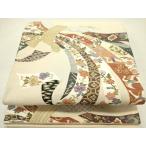 平和屋着物●爪掻き本綴れ　太鼓柄袋帯　束ね熨斗花文　金糸　正絹　逸品　未使用　DAAZ2308op