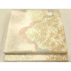 平和屋着物◎日本画の巨匠　加山又造　六通柄袋帯　笹竹文　金糸　正絹　逸品　DABA2422ya