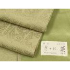 平和屋着物●洗える最高級着物　＜英＞はなぶさ謹製　色無地　草花地紋　油色　DABA8875du