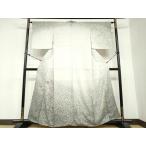 平和屋着物●訪問着　総絞り　刺繍　舞椿文　銀彩　正絹　逸品　DABB0957ud