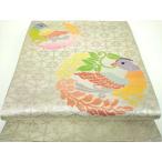 平和屋着物●龍村美術織物　たつむら　六通柄袋帯　対壽楽鳥　金銀糸　正絹　逸品　DABB4517ps