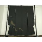 平和屋着物●豪華振袖　道長霞文　黒地　金糸　正絹　逸品　DABC3193az