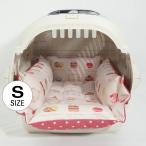 ペットが喜ぶ キャリークッションベッド クレート マット おしゃれ マカロンピンクドット Sサイズ