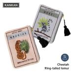 爆買 ポーチ KANKAN チーター キツネザル フラット 刺繍ポーチ Sサイズ