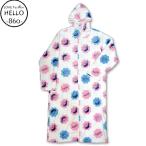 ぺこちゃん ぽこちゃん ふわもこ 着る毛布 総柄 長袖 フード付き メンズ 白 / bia188