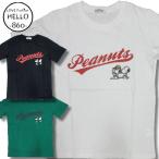 スヌーピー半袖Tシャツメンズもこもこサガラ刺繍ネップ杢天竺チェーンキャラ柄...