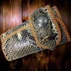 ショッピング訳有 訳有 長財布 メンズ 3つ折り 財布 パイソン ハンドメイド ウォレット 送料無料 /bif020