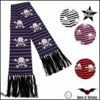 パンクロックマフラーメンズレディースボーダー柄スカル秋冬/rfo177