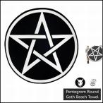 オカルトパンク ラウンドビーチタオル 大判 ビーチマット ペンタグラム柄 マルチカバー インテリア雑貨/rfo317