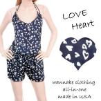  все в одном комбинезон женский шорты Heart рисунок симпатичный одежда мода /woj003