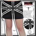 大きいサイズ入荷パンク服ユニオンジャック柄ローライズスカート黒/wosk045