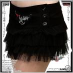 廃盤ゴシックパンク服ローライズスカート黒薔薇＆コウモリ十字架/wosk053