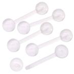 5個セット16G 内径8ｍｍ ボディピアス 軟骨ピアス 金属アレルギー対応 目立たせたくない 透明 ピアス 仕事 フォーマル ストレート S