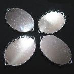 10873-{Vintage*kaboshon} настройка овальный серебряный 25x18mm 4 шт /1 комплект 