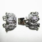 6399-{ Class p} 2 полосный цветок rhodium 14x20mm 1 шт 