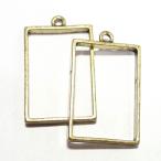 6463-[ настройка ] пустой рамка-оправа прямоугольный низ нет латунь старый прекрасный 30x20mm( внутренний диаметр ) 2 шт /1 упаковка 