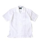 ギットマン ヴィンテージ GITMAN VINTAGE ホワイト リネン キャンプシャツ 半袖カジュアルシャツ オープンカラー アメリカ製