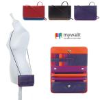 mywalit レザー ショルダーバッグ クラッチバッグ お財布バッグ お財布ポシェット マルチ パープル ブラウン レッド MY513 マイウォリット 即納