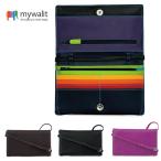 ショッピングお財布ポシェット mywalit レザー ショルダーバッグ クラッチバッグ お財布バッグ お財布ポシェット マルチ パープル ブラック ブラウン MY548 マイウォリット 即納