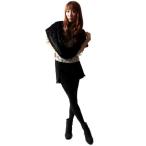 ミンク 編み込み ファー スヌード ブラック