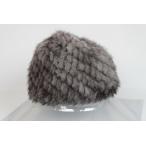 ミンク編み込みファー帽子キャップハ...