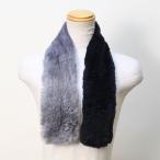 ラビット編み込みファーマフラーグレーブラックレディース爆買