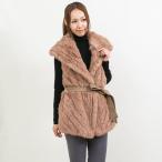 ラビットファーロングベストキャメル