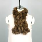 ロシアンセーブルファー編み込みマフラーナチュラルブラウン爆買