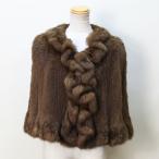 ロシアンセーブル編み込みファーケープブラウンレディース爆買