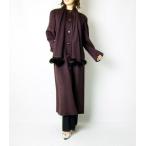 カシミヤ素材コートワイン