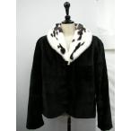 ミンクファー襟ウィーゼルジャケットブラック爆買