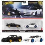 ホットウィール(Hot Wheels) プレミアム 2パック - '96 日産 180SX タイプX/日産 シルエイティ 乗り物おもちゃ ミニカ