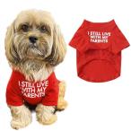 AmzBarley собака одежда весна лето футболка простой на английском языке знак принт одноцветный круглый вырез хлопок производства мягкий "дышит" эластичность модный симпатичный собака кошка собака 