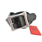 ショッピングスタッズ 栃木レザーベルト　黒　４０ｍｍ　ニッケルバレル鍍金バックル　本革　日本製　牛革メンズベルト