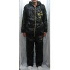  L гараж атлас полный Zip Parker верх и низ Cross рисунок чёрный x Gold 7L(B) размер 10204 нейлон брюки выставить большой размер большой размер 