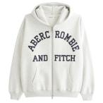 【並行輸入品】アバクロンビー&フィッチ メンズ ジップアップ パーカー ( オーバーサイズ ) Abercrombie&Fitch Logo Hoodie (ヘザーグレー)