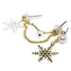 Yahoo! Yahoo!ショッピング(ヤフー ショッピング)ピアス 雪の結晶クリスタル ロジウムポストスタッドピアスセット ゴールドalamode-094 クリスマス