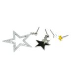 Yahoo! Yahoo!ショッピング(ヤフー ショッピング)ピアス チタンポスト 星 スタッドピアス シルバーカラー alamode-107