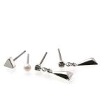 Yahoo! Yahoo!ショッピング(ヤフー ショッピング)ピアス スウィングトライアングル ロジウムポストスタッドピアスセット シルバー alamode-146 シンプル