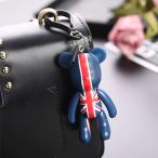 キーホルダー ユニオンジャック バッグチャーム BMW MINI くま ベア 車 かわいい ブルー×レッド イギリス国旗