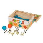 Melissa &amp; Doug Jacks Game with 10 Playing Pieces and 2 Balls in Wooden Stor