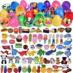 FUN LITTLE TOYS 72 Pcs Pencil Erasers with 24 Pieces Easter Eggs Fillers fo