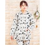 パジャマ レディース 長袖 前開き 冬 暖かく肌にやさしい綿100％ 中わたニットキルト シルエット キャット S/M/L/LL/3L ナイトウェア ルームウェア ねこ 猫 ネコ