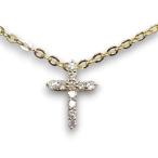 K10YG ダイヤモンド クロスネックレ