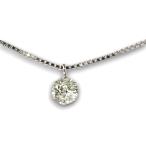 ダイヤモンドネックレス一粒 ペンダント天然ダイヤモンド0.2ct / I-1〜SI2 SILVER925 太チェーン40-45cmベネチアン