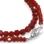 天然赤瑪瑙ネックレスカットボール加工