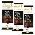 ショッピングリンツ リンツ Lindt エクセレンス ７０％ カカオ １００ｇ ３点セット 送料込み　チョコ 板チョコ ビターチョコレート クール便