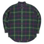 ポロラルフローレン POLO RALPH LAUREN 90s BLAKE フランネル ボタンダウンシャツ ブレイク PRL (7735) ブラック系 チェック柄 L