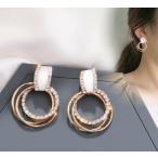 Yahoo! Yahoo!ショッピング(ヤフー ショッピング)ピアス　シェルモチーフラインストーン3連リングピアス　送料無料  プチプラ　かわいい　大人　お出かけ　アクセ　 20代 30代 40代 50代　プレゼント　