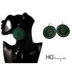 Yahoo! Yahoo!ショッピング(ヤフー ショッピング)グリーン ウッドサークルピアス【ウッド ピアス 大きいサイズ かわいい 贈り物 アジアン雑貨 アクセサリー アクセ】